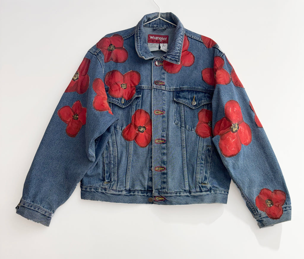 POPPY あさぎーにょ SILVER FLOWER DENIM JACKET Silver flower denim jacket