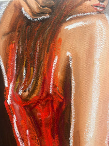 Woman in Red Bathingsuit / Original JW Painting
