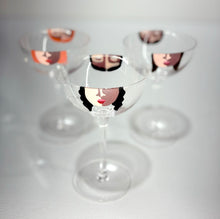 Mixology Ladies / Female Facets - hand painted glasses