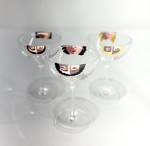 Mixology Ladies / Female Facets - hand painted glasses