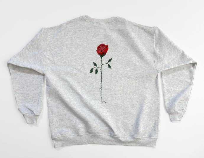 A rose is a rose is a rose / Handpainted Crewneck Sweatshirt