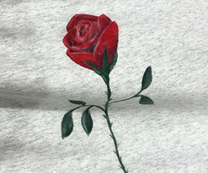 A rose is a rose is a rose / Handpainted Crewneck Sweatshirt