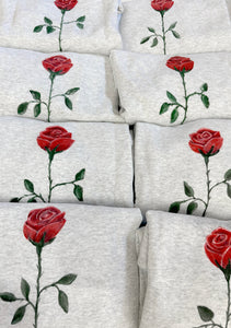 A rose is a rose is a rose / Handpainted Crewneck Sweatshirt