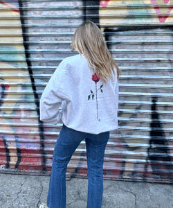 A rose is a rose is a rose / Handpainted Crewneck Sweatshirt